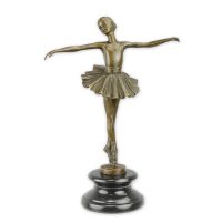bronzen beeld - baletdanseres - decoratie - 29,4 cm hoog