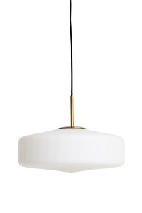 Hanglamp glas - PLEAT lamp mat wit/goud
