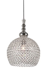 Hanglamp glas - Light & Living ELMI lamp nikkel/kristal