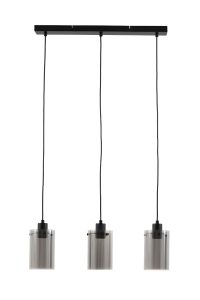 Hanglamp metaal - Light & Living VANCOUVER lamp zwart/smoke