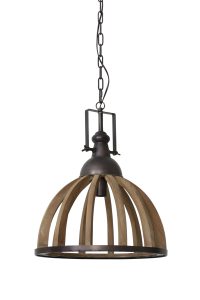 Hanglamp hout - Light & Living DJEM lamp hout/zink