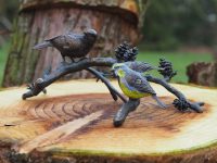 Tuinbeeld - bronzen beeld - Vogels op tak