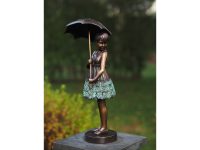 Tuinbeeld - bronzen beeld - Meisje met paraplu Bronzartes