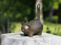 Tuinbeeld - bronzen beeld - Klein katje