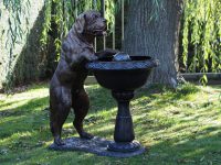 Tuinbeeld - bronzen beeld - Hond met fontein