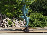 Tuinbeeld - bronzen beeld - 3 Dolfijnen