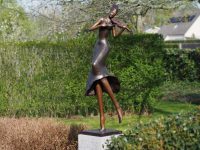 Tuinbeeld - bronzen beeld - Vrouw met viool
