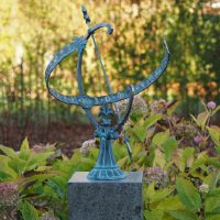Tuinbeeld - bronzen beeld - Zonnewijzer met dierenriem