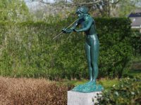 Tuinbeeld - bronzen beeld - Vrouw met fluit