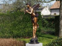 Tuinbeeld - bronzen beeld - Fee met fluit