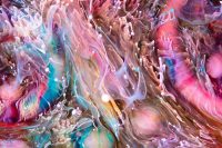 120 x 80 cm - glasschilderij - abstract kleurrijk