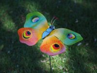 Tuinsteker - vlinder oranje/groen