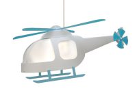 Hanglamp - helikopter - kinderkamer - wit met turquoise helikopter