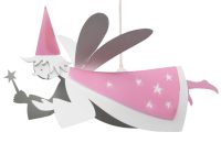 Hanglamp - fee - kinderkamer - witte en roze fee