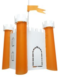 Hanglamp - kasteel - kinderkamer - wit en oranje kasteel