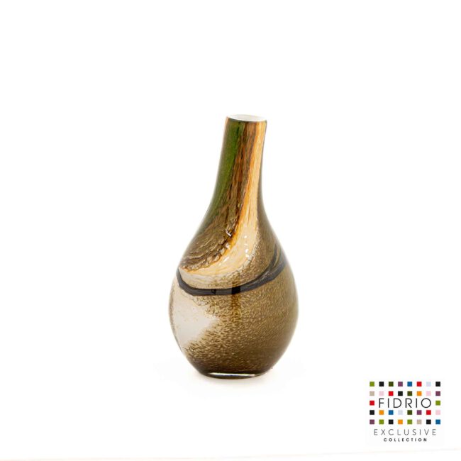 Design Vaas Pisa - Fidrio INDIAN SUMMER - glas, mondgeblazen bloemenvaas - hoogte 18 cm