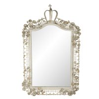 Spiegel 63x102 cm Beige Ijzer Hout Rechthoek Grote Spiegel Wand Spiegel Muur spiegel