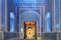 160 x 110 cm glasschilderij Moskee van Yazd