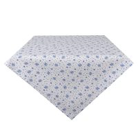 Tafelkleed 100x100 cm Wit Blauw Katoen Vierkant Roosjes