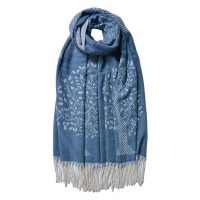 Wintersjaal Dames 68x180 cm Blauw Sjaal