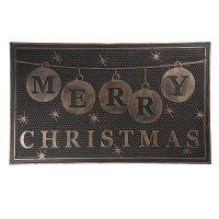 Deurmat Binnen 75*45*1 cm Grijs Kunststof Rechthoek Merry Christmas Droogloopmat