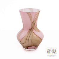 Design Vaas Parma - Fidrio PINK FLAME - glas, mondgeblazen bloemenvaas - hoogte 28 cm