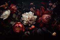 120 x 80 cm - glasschilderij - stilleven bloemen