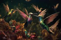 glasschilderij kolibri
