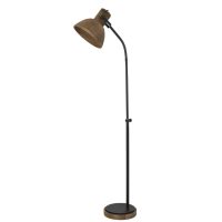 Vloerlamp metaal - IMBERT Hout bruin - Indigo - 47x29x129 cm - Light & Living