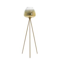 Vloerlamp glas - driepoot - MAYSON helder goud - Shiny chic - Ø42x146 cm - Light & Living