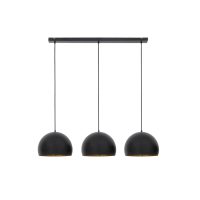 Hanglamp metaal - JAICEY mat zwart/goud - 3 lichtpunten - Light & Living
