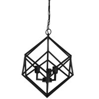 Hanglamp metaal - DRIZELLA mat zwart - 3 lichtpunten - Ø46x56 cm - Light & Living