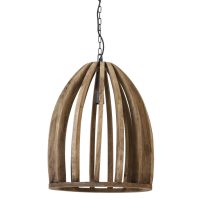Hanglamp hout - HARANKA donker bruin - Ø47x56 cm - Light & Living
