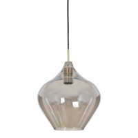 Hanglamp glas - RAKEL antiek brons - Ø27x29,5 cm - Light & Living