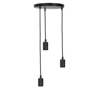 Hanglamp metaal - BRANDON mat zwart - 3 lichtpunten - Ø30x117,5 cm - Light & Living