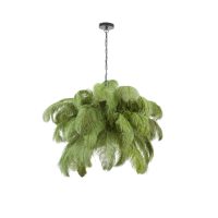 Hanglamp veren - FEATHER olijfgroen - E14 Ø80 cm - Light & Living
