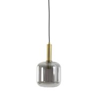 Hanglamp glas - LEKAR antiek brons/smoke - Ø16x26 cm - Light & Living