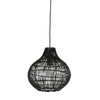 Hanglamp rattan - PACINO zwart - Ø30x31,5 cm - Light & Living