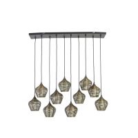 Hanglamp metaal - ALVARO antiek brons - 10 lichtpunten - Light & Living