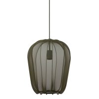 Hanglamp textiel - PLUMERIA donker groen - Ø34x40 cm - Light & Living