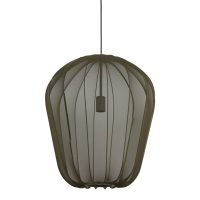 Hanglamp textiel - PLUMERIA donker groen - Ø50x60 cm - Light & Living