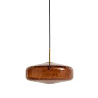Hanglamp glas - PLEAT bruin/goud - Ø40x17 cm - Light & Living