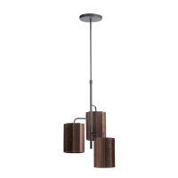 Hanglamp metaal - EDIA velvet kappen donker bruin - Ø48x25 cm - Light & Living