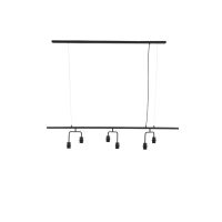 Hanglamp metaal - EDISA mat zwart - 6 lichtpunten - Light & Living
