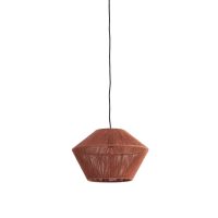 Hanglamp textiel - FUGIA jute steenrood - Ø40x26,5 cm - Light & Living