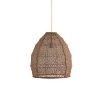 Hanglamp textiel - MAKASSAR zijde chocolade bruin - Ø42x42 cm  - Light & Living
