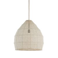 Hanglamp textiel - MAKASSAR zijde crème - Ø50x50 cm - Light & Living