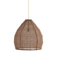 Hanglamp textiel - MAKASSAR zijde chocolade bruin - Ø50x50 cm - Light & Living