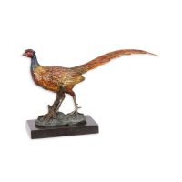Bronzen beeld - beeld van een fazant - Dieren beelden - 18,6 cm hoog