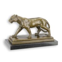 Bronzen beeld - Leeuwin - sculptuur - 15 cm hoog